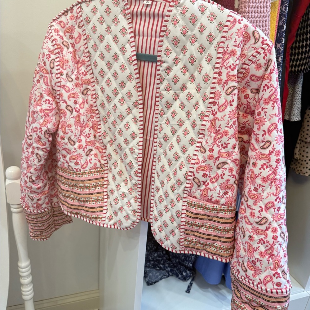 Floral Pink Quilted Women's Jacket